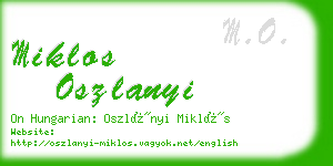 miklos oszlanyi business card